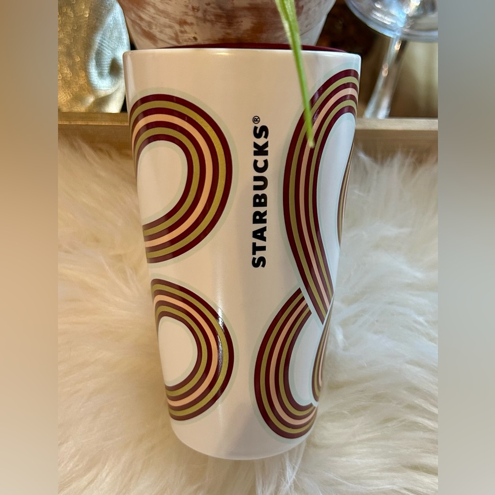 Starbucks Ribbon Swirl Ceramic Cup Warm Wishes Mug Hot Tumbler 12oz New 2024 - Picture 9 of 17